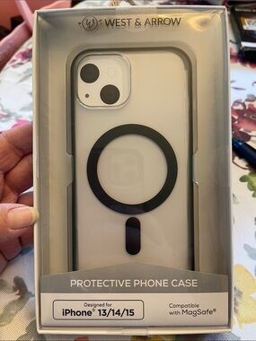 West & Arrow Clear with Black Edges Protective Case for iPhone 13/14/15